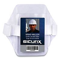 SICURIX Armband Badge Holder, Vertical, 3.5 x 2.5, White (BAU66891)