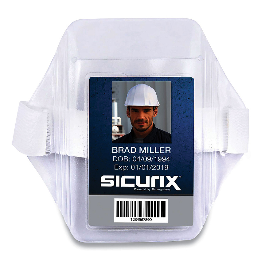 SICURIX Armband Badge Holder, Vertical, 3.5 x 2.5, White (BAU66891)