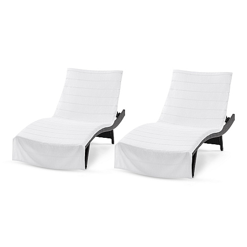 Las Rayas Chaise Cover 30x85 White - Pack Of 2 (CC-HS3085WH-2PK)