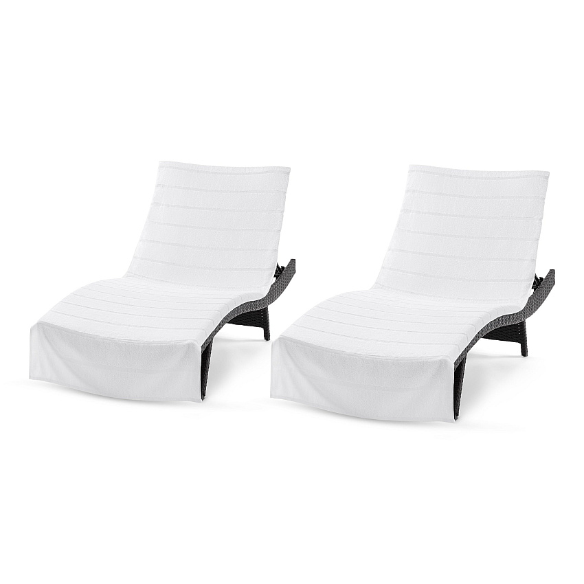 Las Rayas Chaise Cover 30x85 White - Pack Of 2 (CC-HS3085WH-2PK)