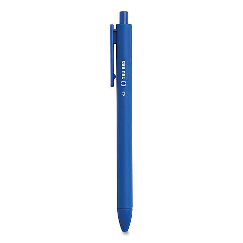 TRU RED Quick Dry Gel Pen, Retractable, Fine 0.5 mm, Blue Ink, Blue Barrel, 5/Pack (24377040)