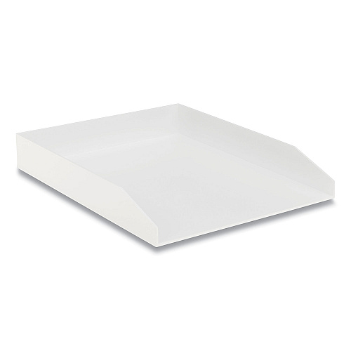 TRU RED Front-Load Stackable Plastic Document Tray, 1 Section, Letter Size Files, 9.8 x 12.24 x 1.75, White (24380417)