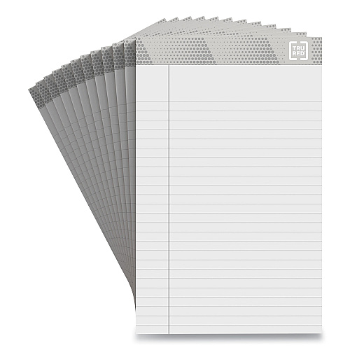 TRU RED Notepads, Narrow Rule, 50 White 5 x 8 Sheets, 12/Pack (24419917)