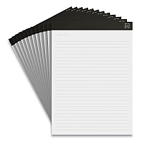 TRU RED Notepads, Wide/Legal Rule, (50) White 8.5 x 11.75 Sheets, 12/Pack (24419921)