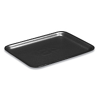 Pactiv Supermarket Tray,  #4S, 9.25 x 7.25 x 0.69, Black, Foam, 500/Carton (51P904S)