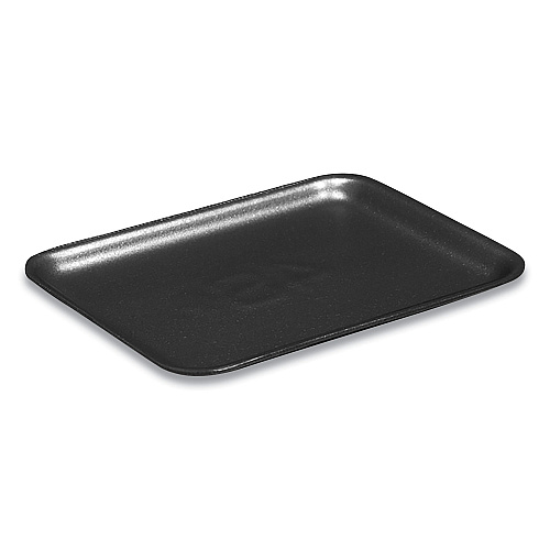 Pactiv Supermarket Tray,  #4S, 9.25 x 7.25 x 0.69, Black, Foam, 500/Carton (51P904S)
