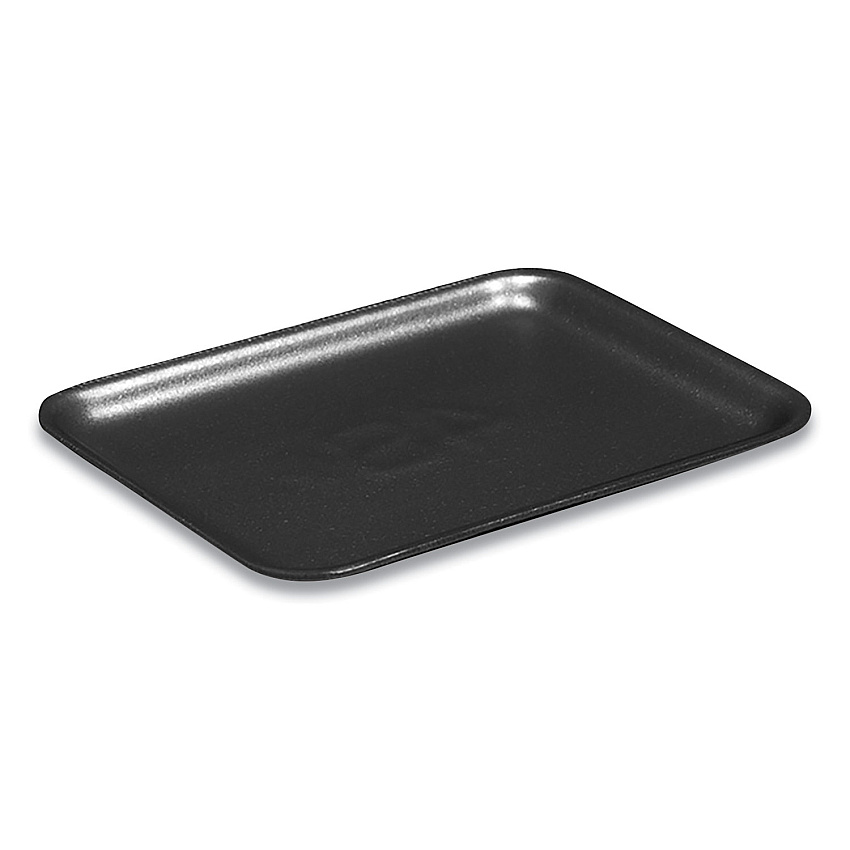 Pactiv Supermarket Tray,  #4S, 9.25 x 7.25 x 0.69, Black, Foam, 500/Carton (51P904S)