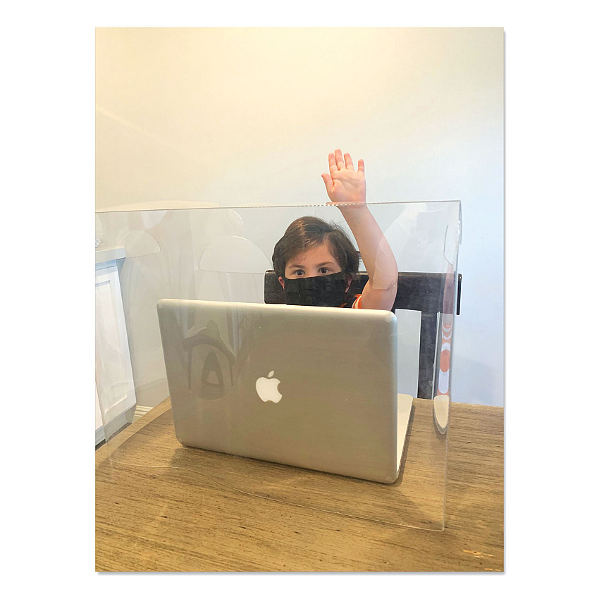 The Pencil Grip Personal Space Crystal Clear Desk Dividers, 18.5 x 9.5 x 14, PET, Clear, 36/Carton (986CT)