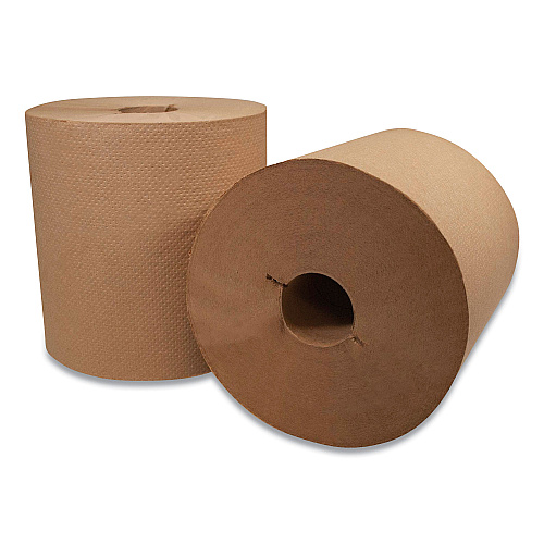 Morcon Paper Morsoft Controlled Towels, I-Notch, 1-Ply, 7.5" x 800 ft, Kraft, 6 Rolls/Carton (300RI)
