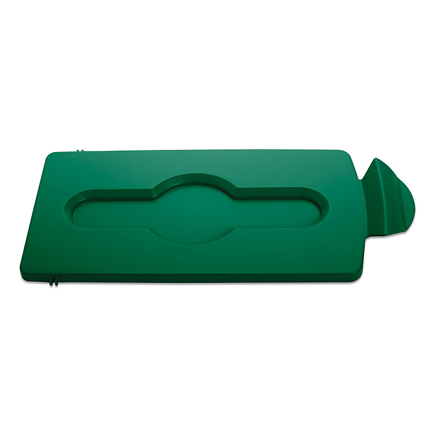 Rubbermaid Commercial Slim Jim Single Stream Recycling Top for Slim Jim Containers, 8w x 16.5d x 0.5h, Green Green - Plastic - 1 Each (2007884)