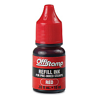 Offistamp Refill Ink for Pre-Inked Stamps, 0.33 oz, Red (034517)