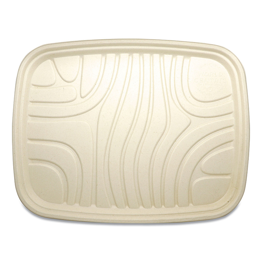 World Centric Fiber Trays, PLA Lined, PFAS Free, 1-Compartment, 18 x 14 x 1, Natural, Paper, 100/Carton (TRSC1418LF)