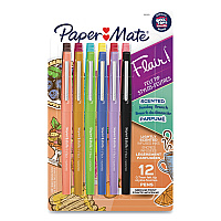 Paper Mate Flair Scented Felt Tip Porous Point Pen, Stick, Medium 0.7 mm, Assorted Ink and Barrel Colors, 12/Pack (2125359)