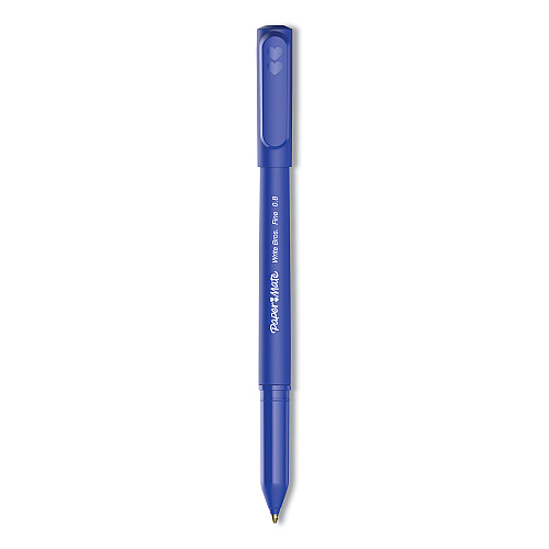 Paper Mate Write Bros. Ballpoint Pen, Stick, Fine 0.8 mm, Blue Ink, Blue Barrel, Dozen 0.8 mm Fine Pen Point - Blue Ink - 12 / Box (2124512)