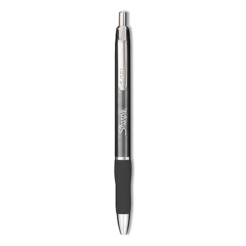 Sharpie S-Gel Premium Metal Barrel Gel Pen, Retractable, Medium 0.7 mm, Black Ink, Gun Metal Gray Barrel, Dozen (2147528)
