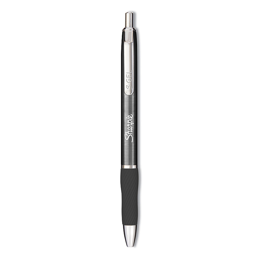 Sharpie S-Gel Premium Metal Barrel Gel Pen, Retractable, Medium 0.7 mm, Black Ink, Gun Metal Gray Barrel, Dozen (2147528)