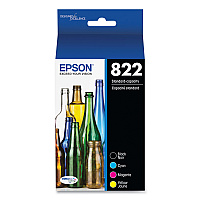 Epson T822120-BCS (T822) DURABrite Ultra Ink, 350/240 Page-Yield, Black/Cyan/Magenta/Yellow