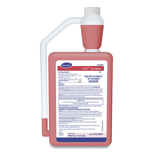 Diversey J-512TM/MC Santizer, 32 oz AccuMix Bottle, 6/Carton (5753407)