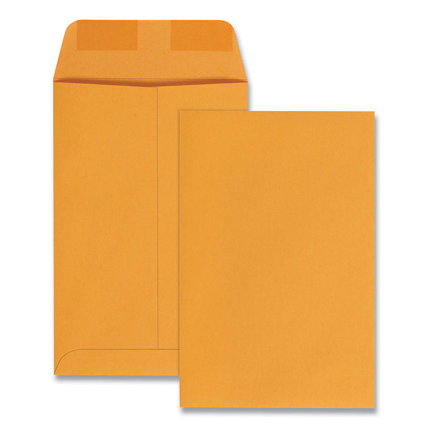 Quality Park Catalog Envelope, 28 lb Bond Weight Kraft, #1, Square Flap, Gummed Closure, 6 x 9, Brown Kraft, 100/Box (40767)