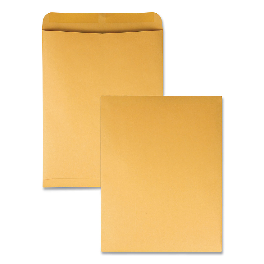 Quality Park Catalog Envelope, 28 lb Bond Weight Kraft, #15 1/2, Square Flap, Gummed Closure, 12 x 15.5, Brown Kraft, 100/Box (41967)