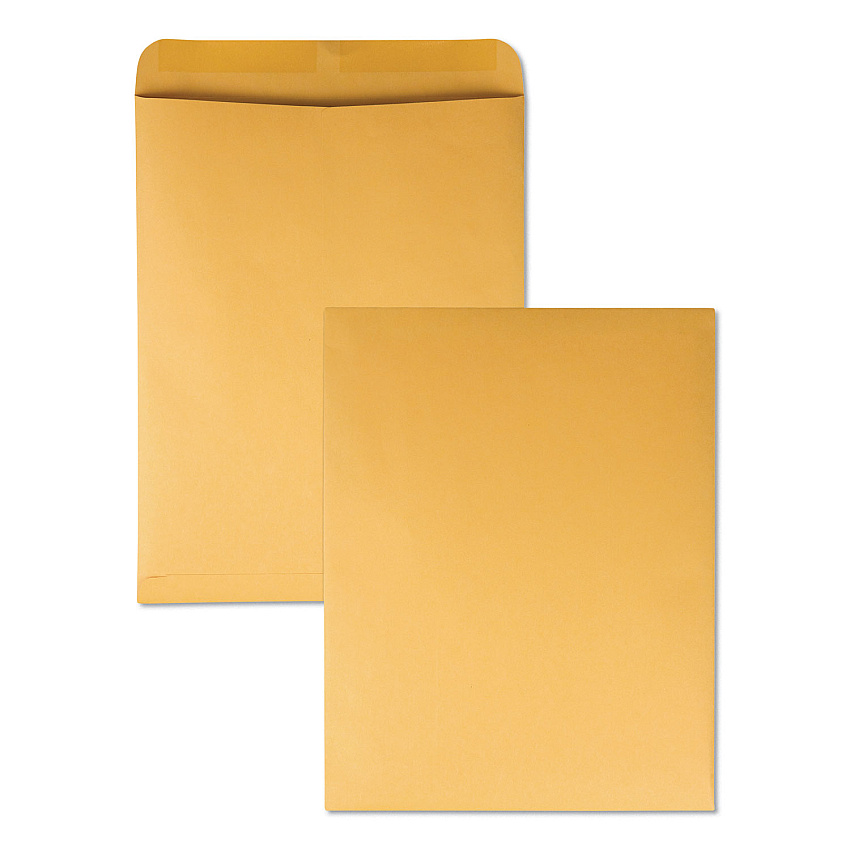 Quality Park Catalog Envelope, 28 lb Bond Weight Kraft, #15 1/2, Square Flap, Gummed Closure, 12 x 15.5, Brown Kraft, 250/Box (41965)