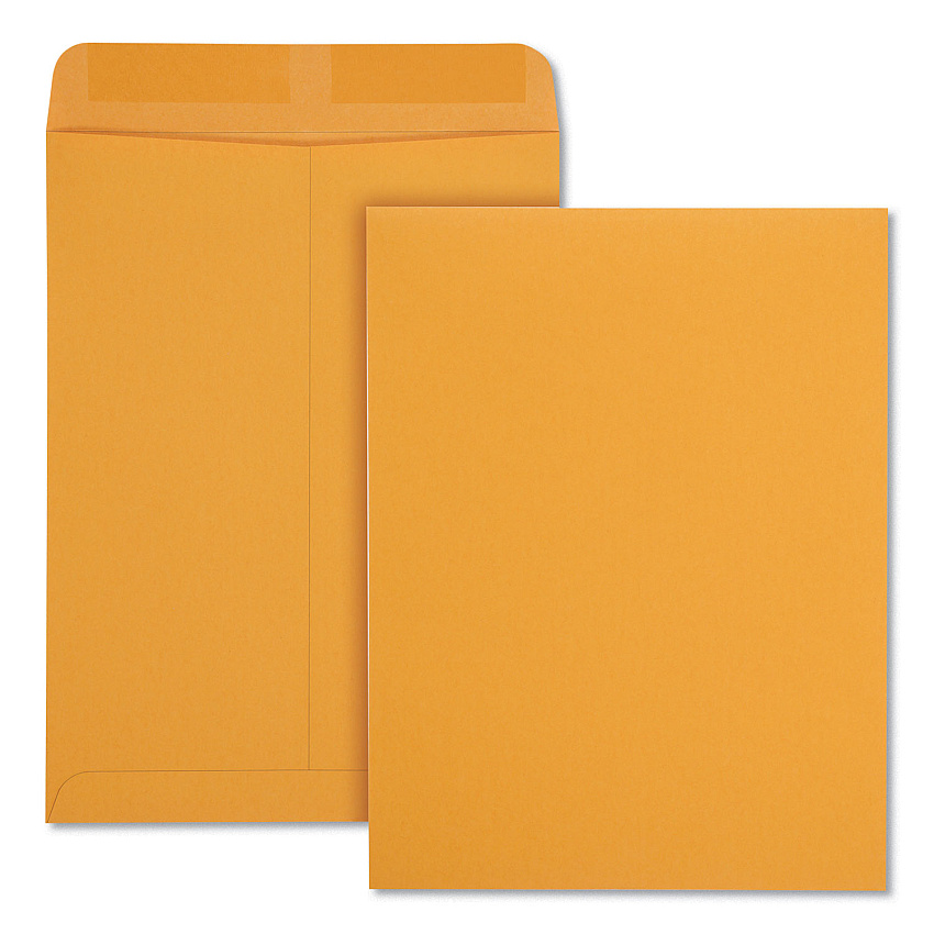 Quality Park Catalog Envelope, 28 lb Bond Weight Kraft, #10 1/2, Square Flap, Gummed Closure, 9 x 12, Brown Kraft, 250/Box (41465)