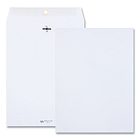 Quality Park Clasp Envelope, 28 lb Bond Weight Paper, #90, Square Flap, Clasp/Gummed Closure, 9 x 12, White, 100/Box (38390)