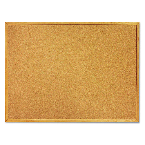 AbilityOne 7195012354161, SKILCRAFT Cork Board, 36 x 24, Tan Surface, Oak Wood Frame