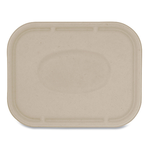 World Centric Fiber Lids for Fiber Containers, 7.8 x 10.1 x 0.5, Natural, Paper, 400/Carton (TRLSC10LF)