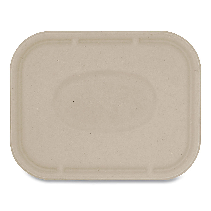 World Centric Fiber Lids for Fiber Containers, 7.8 x 10.1 x 0.5, Natural, Paper, 400/Carton (TRLSC10LF)