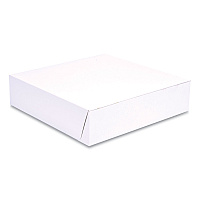 White One-piece Non-window Bakery Boxes, 10 X 10 X 2.5, White, Paper, 250/bundle