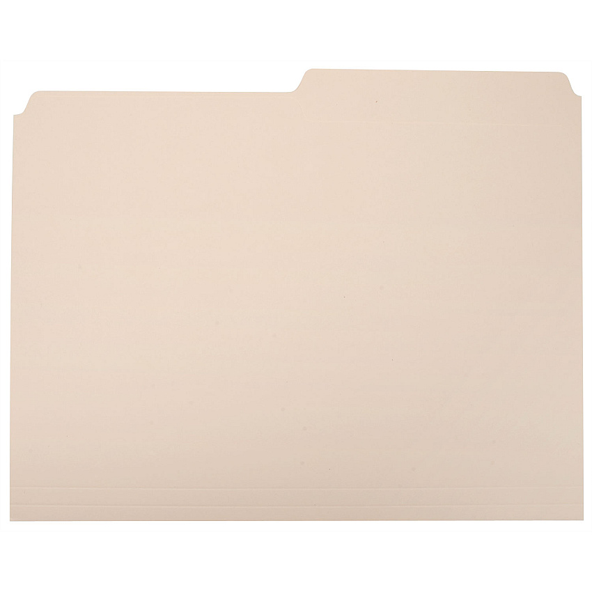 AbilityOne 7530002815945, SKILCRAFT Manila File Folder, 1/2-Cut Tabs: Assorted, Letter Size, 0.75" Expansion, Manila, 100/Box