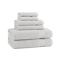 Host & Home 6pc Bath Towel Set Light Grey - Case Of 6 Sets (BSET-HH-LGY-CS)