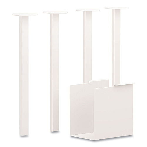 HON Coze Writing Desk Post Legs with U-Storage Compartment, 5.75" x 28", Designer White, 4 Legs/Set (HLCPL29USPJW)