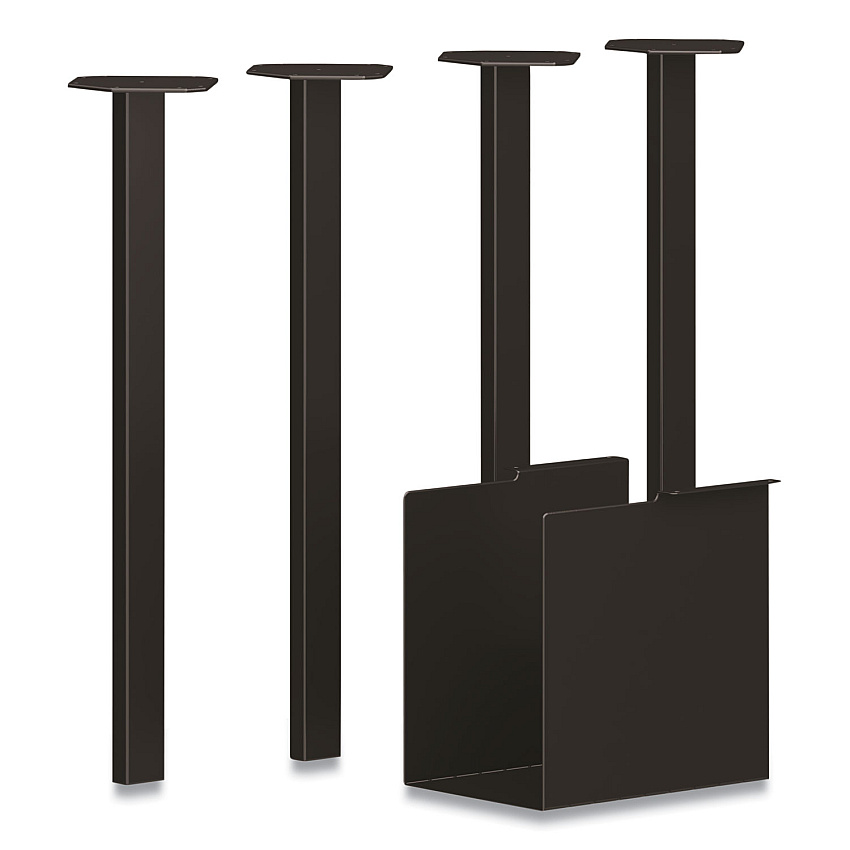 HON Coze Desk Post Legs with Pencil Storage, 5.75" x 28", Black, 4 Legs (HLCPL29PSP71)