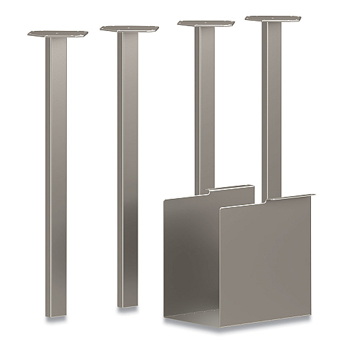 HON Coze Writing Desk Post Legs with U-Storage Compartment, 5.75" x 28", Silver, 4 Legs/Set (HLCPL29USPR6)