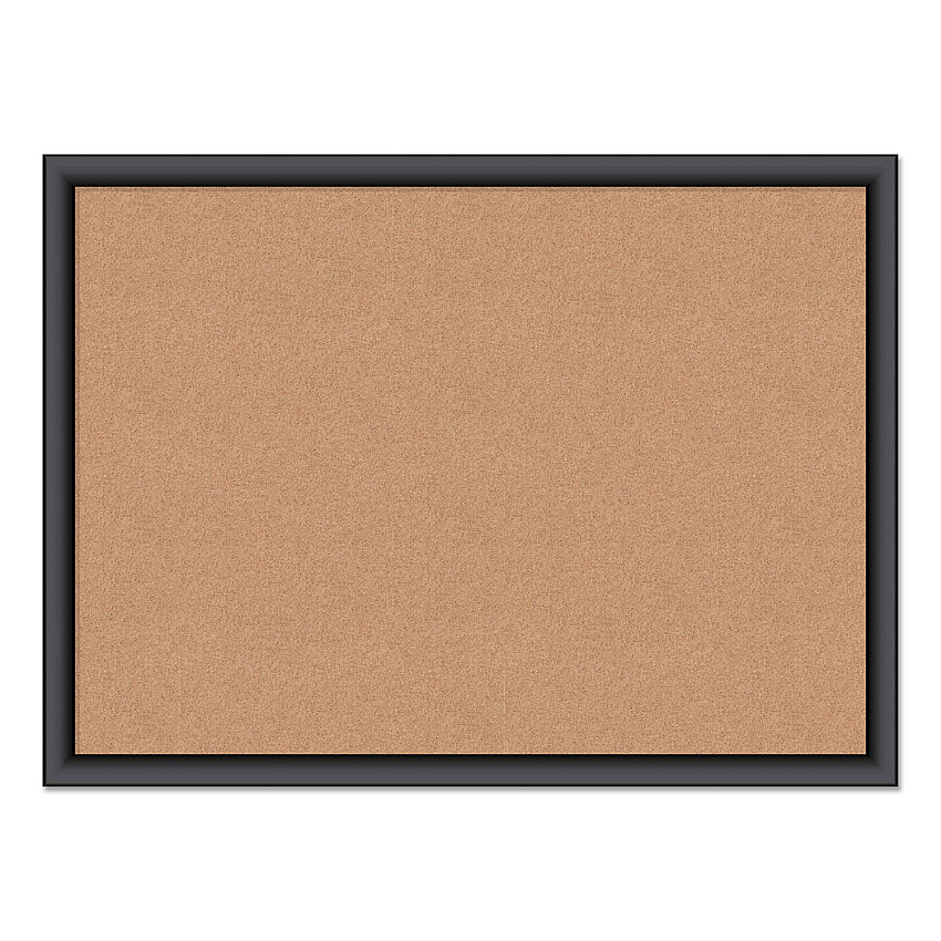 U Brands Cork Bulletin Board, 23 x 17, Tan Surface, Black Frame (026U0001)