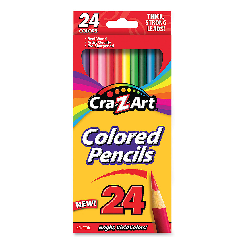 Cra-Z-Art Colored Pencils, 24 Assorted Lead and Barrel Colors, 24/Pack (1040348)