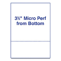 Alliance Perforated and Punched Laser Cut Sheets, Micro-Perforated 3.67" from Bottom, 24 lb Bond Weight, 8.5 x 11, White, 500/Ream (30044)