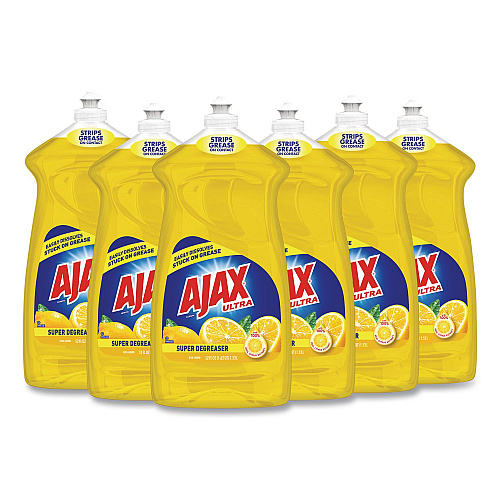 Ajax Dish Detergent, Lemon Scent, 52 oz Bottle, 6/Carton (49861)