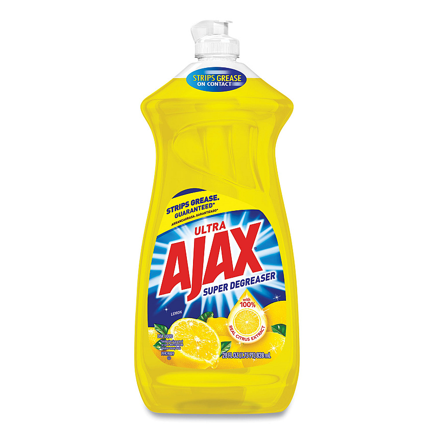 Ajax&reg; Dish Detergent Liquid, Lemon Scent, 9 Bottles (44673)
