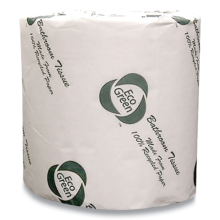 Eco Green&reg; Recycled 2-Ply Standard Toilet Paper, 600 Sheets/Roll, 48 Rolls/Carton (EBW680)
