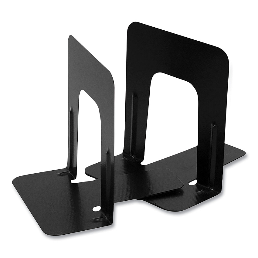 Officemate Steel Bookends, Nonskid Base, 4.75 x 5.13 x 5, Black, Pair (93001)