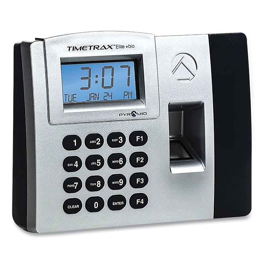 Pyramid TimeTrax Elite Biometric Time Clock, 50 Employees, Black (TTELITEEK)