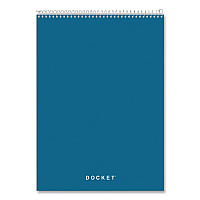 TOPS Docket Ruled Wirebound Pad with Cover, Wide/Legal Rule, Blue Cover, 70 White 8.5 x 11.75 Sheets (63631)