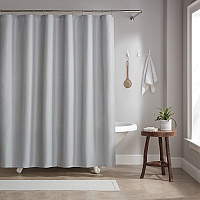 Host & Home Poly Shower Curtain Set 72x72 Raindrop Light Grey - Case Of 12 (SCSET-7272-LG)