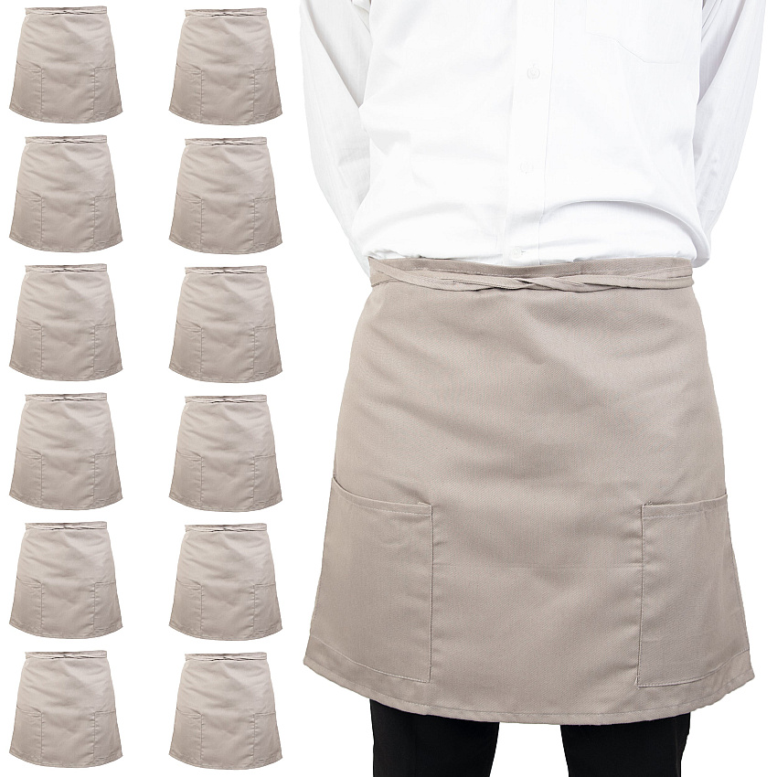 Mariposa Half-bistro Apron 18x30 Grey, Pack Of 12 (PNP-BISTROHLF-GRY)