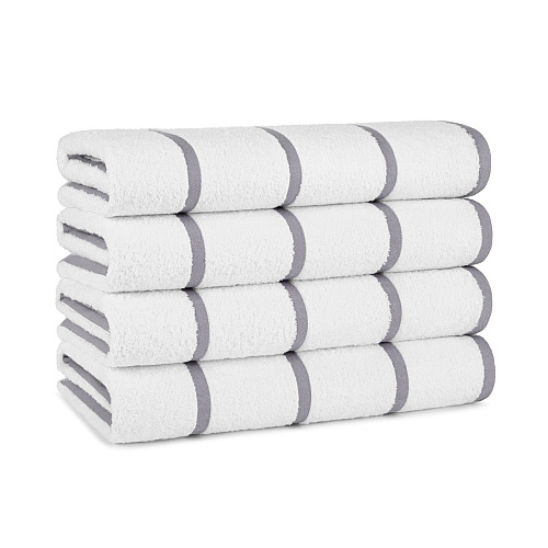 Las Rayas Beach Towel 30x60 Light Grey - Pack Of 4 (BT-HS3060-15LG)