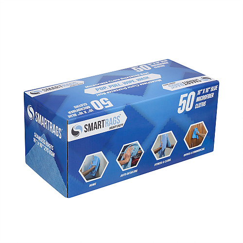 Smartrags Xl Microfiber 45 Gram 16x16 Blue, Pack Of 50 (PNP-M930B)