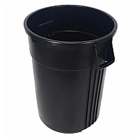 Gator Plus Container 32 Gallon, Black Heavy-duty Trash Can, Air-venting Passages, Wide Bottom Hand Grips, Ergonomic Handles, Smart Nesting Design, Case Of 6 (7732-5)